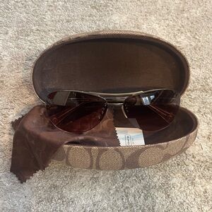Coach Aviator Sunglasses with Brown Case